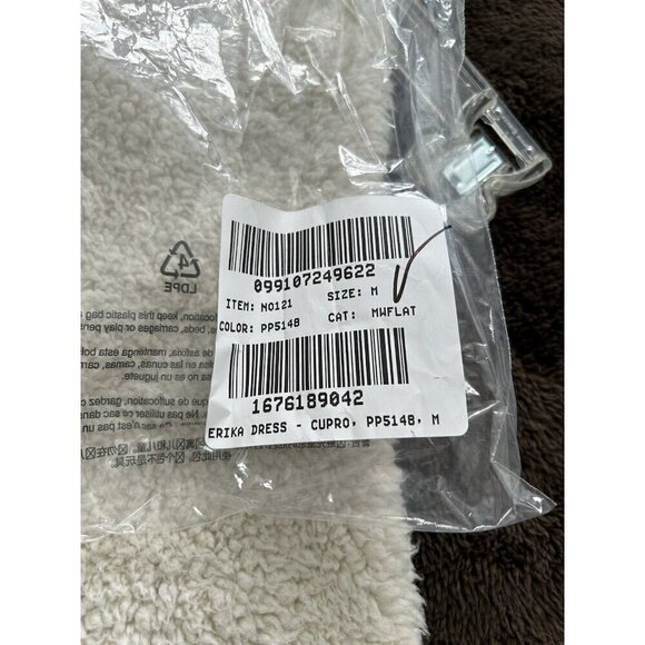 MADEWELL Erika Cupro Shift Mini Dress Long Bell Sleeve Black Patterned Size M - Picture 12 of 14